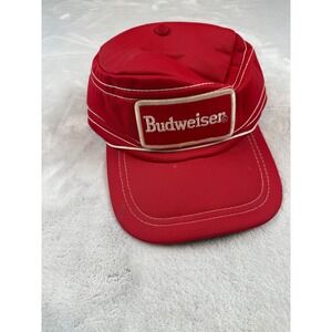 Vintage Red Budweiser Embroidered Baseball Cap Snapback Hat